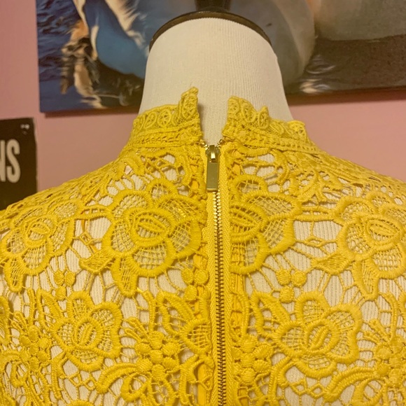 NWT! Nanette Lepore Lace Top. Lemon Zest color. - Picture 4 of 9